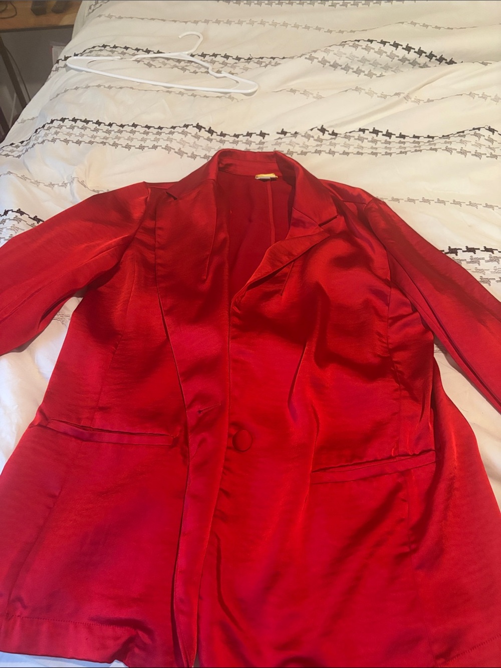 a new day Red Satin Single-Button Blazer